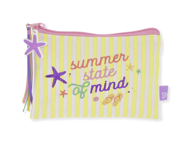 Etui Beach Happy gestreept 15x10 cm SUMMER STATE OF MIND