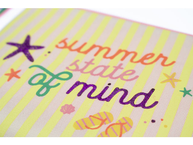 Etui Beach Happy gestreept 15x10 cm SUMMER STATE OF MIND