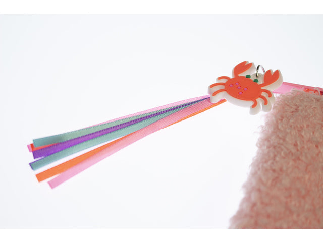 Etui Beach Happy Roze teddy 24x15cm