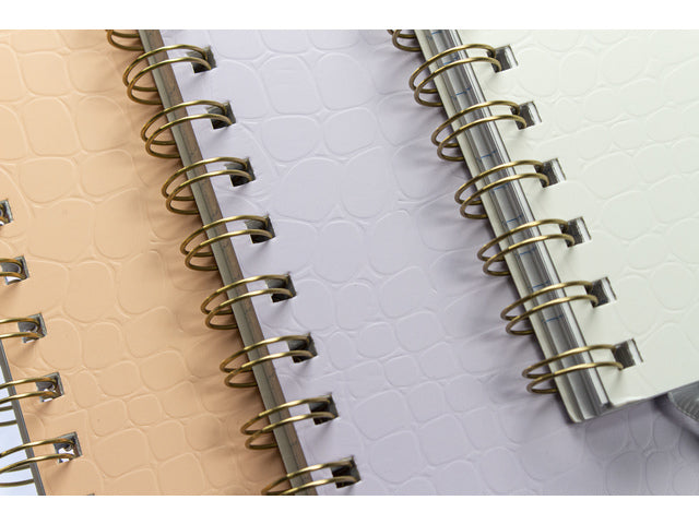 Spiraalboek Pure Croco A4 lijn pak a 5 stuks assorti