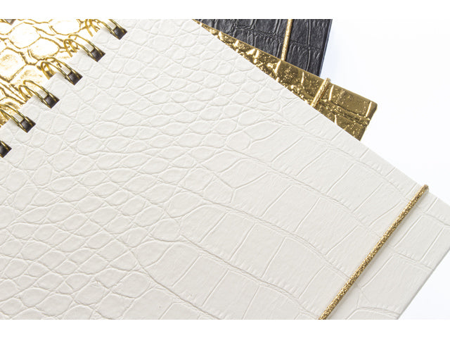 Spiraalboek Pure Croco A5 lijn HC pak a 3 stuks assorti