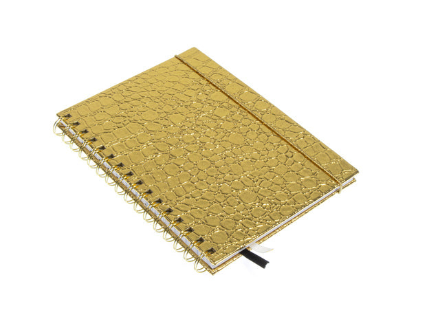 Spiraalboek Pure Croco A5 lijn HC pak a 3 stuks assorti