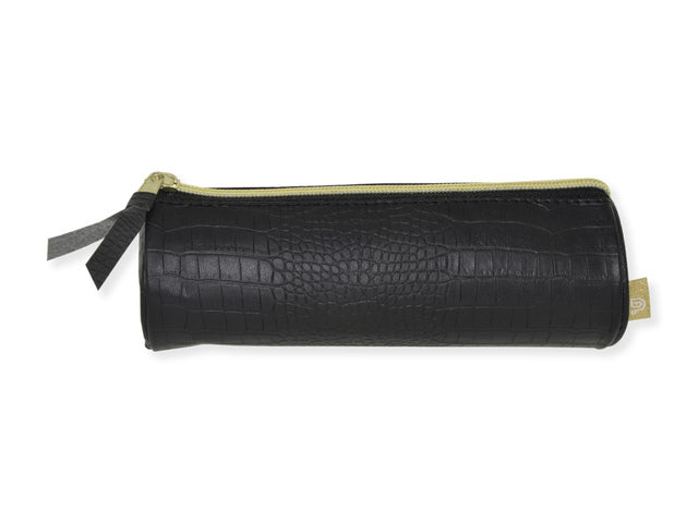 Etui Pure Croco schwarz 20x6 rund