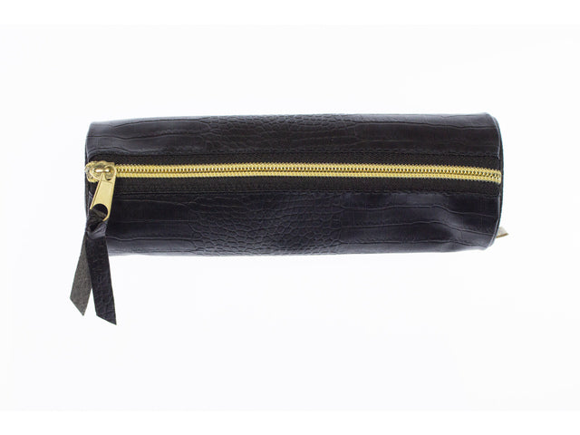 Etui Pure Croco schwarz 20x6 rund