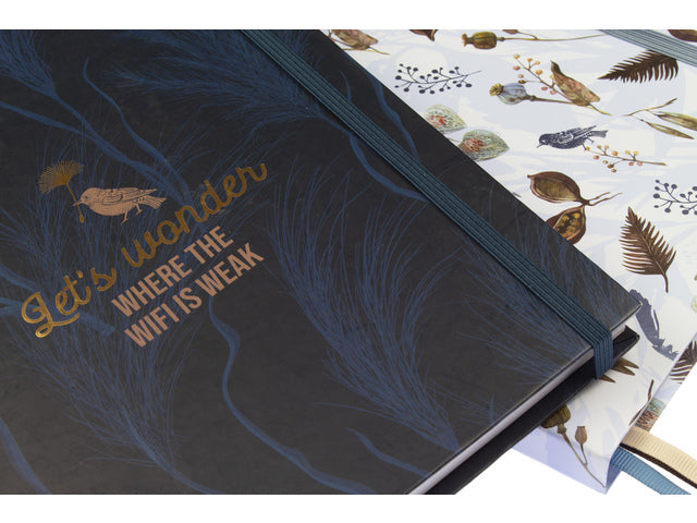 Notitieboek Large Naturel krimp van 2 stuks. Punt-uitgelijnd, 320 pagina's 80 grams papier