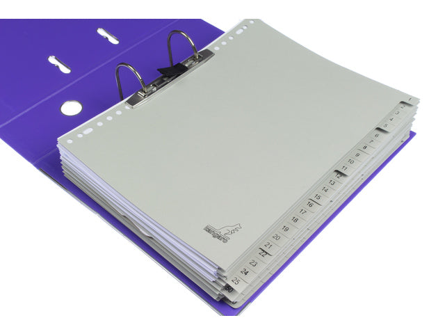 Tabblad ECO Kangaro A4 cijfers 180 grams grijs karton 23-gaats 100-delig