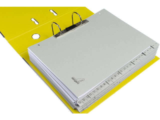 Tabblad ECO Kangaro A4 cijfers 180 grams grijs karton 4-gaats 100-delig