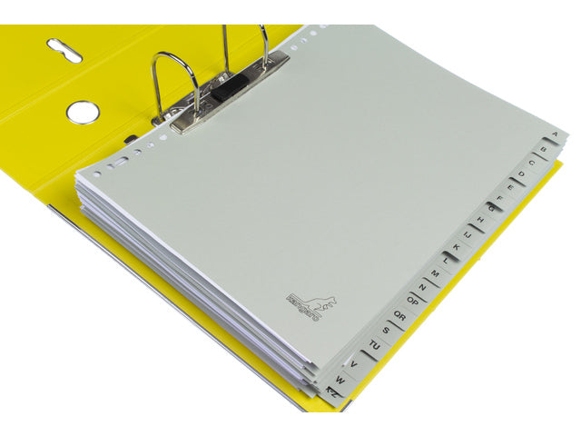 Tabblad ECO Kangaro A4 letters 180 gram grijs karton 23-gaats 20-delig