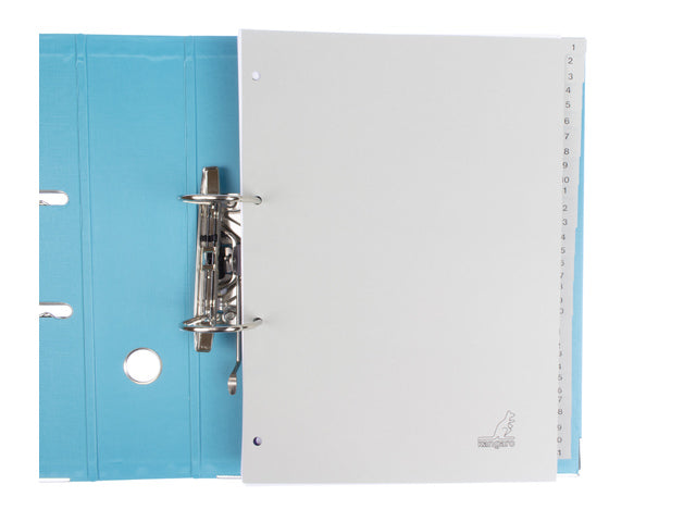 Tabblad ECO Kangaro A4 cijfers 180 grams grijs karton 4-gaats 31-delig