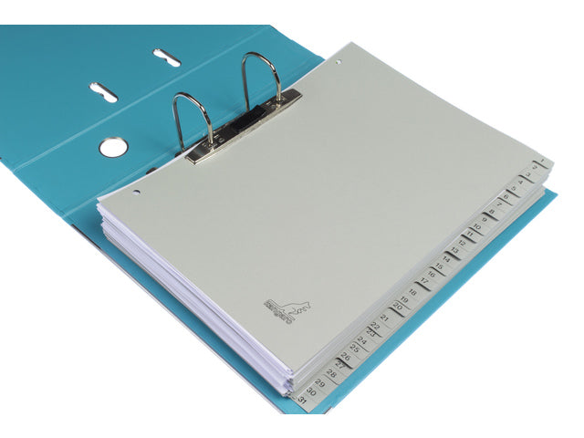 Tabblad ECO Kangaro A4 cijfers 180 grams grijs karton 4-gaats 31-delig