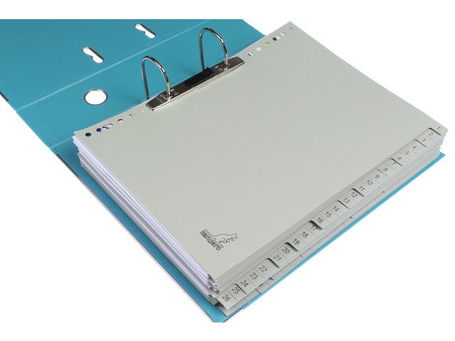 Tabblad ECO Kangaro A4 cijfers 180 grams grijs karton 23-gaats 52-delig