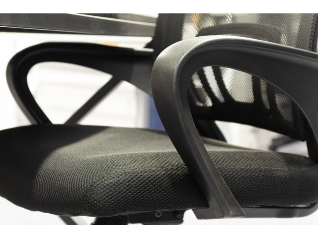 Bureaustoel Linea Felluca schwarz/schwarz mit Armlehnen