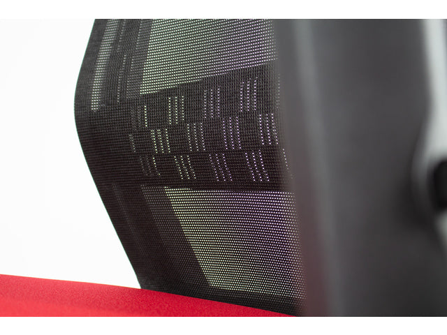 Bürostuhl Linea Tekna 01 schwarz/rot mit 2D-Armlehnen