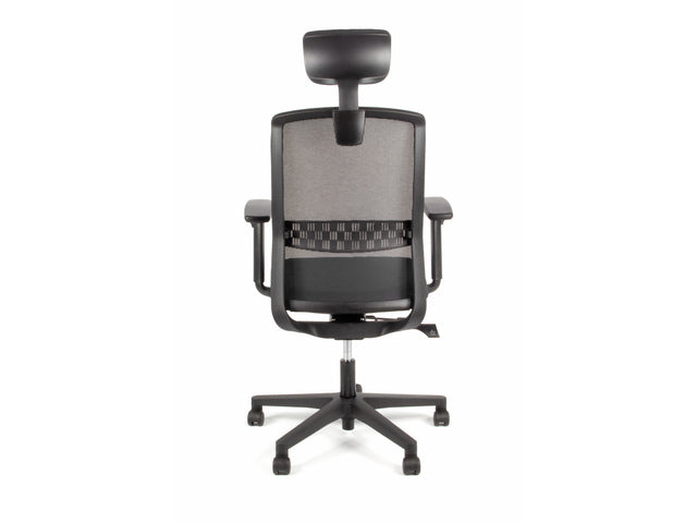 Bürostuhl Linea Tekna 01/PT schwarz/schwarz mit 3D-Armlehnen und Kopfstütze