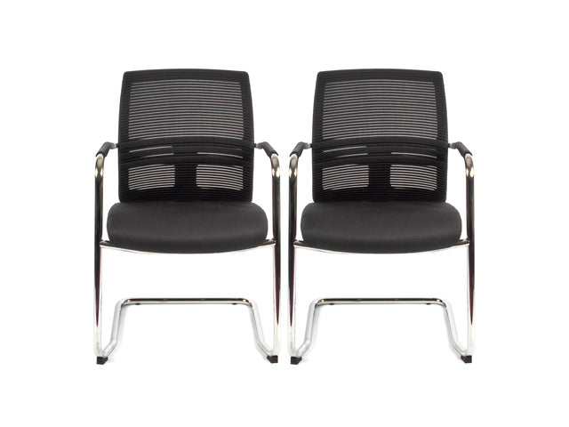 Bezoekersstoel Linea Omnia 05 schwarz/schwarz, Set aus 2 Stück