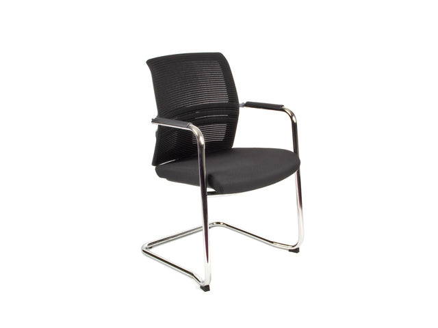 Bezoekersstoel Linea Omnia 05 schwarz/schwarz, Set aus 2 Stück