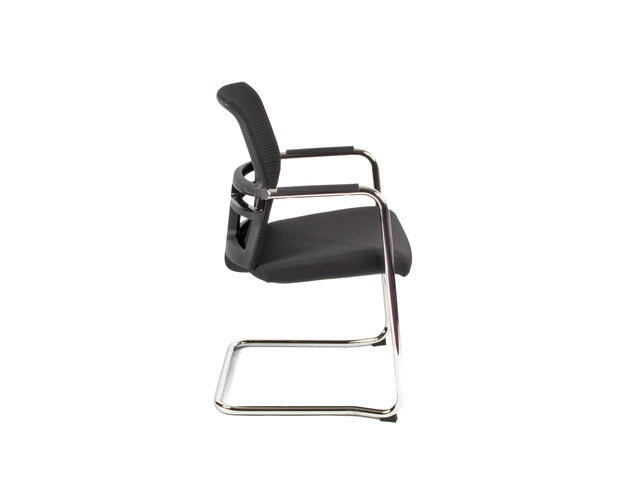 Bezoekersstoel Linea Omnia 05 schwarz/schwarz, Set aus 2 Stück