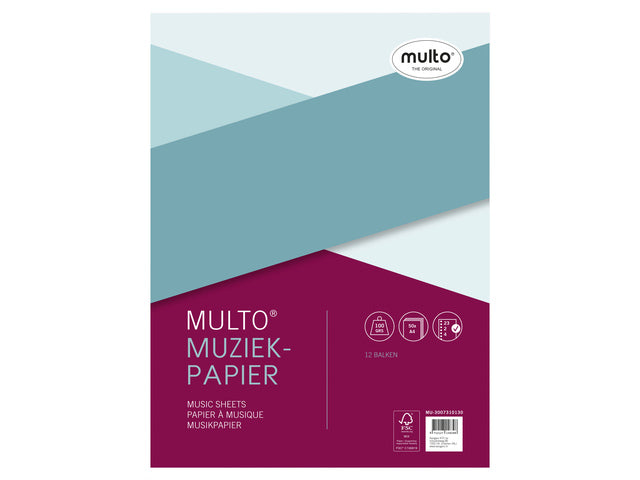 Ringbandinterieur Multo A4 23r muziekpapier 100 grams 50 vel