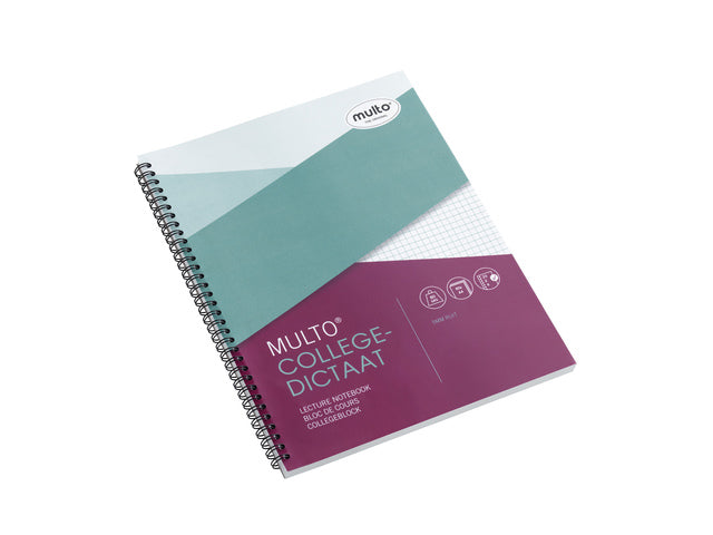 Collegeblok Multo A4 23r rot 5mm 80 Gramm 80 Vel
