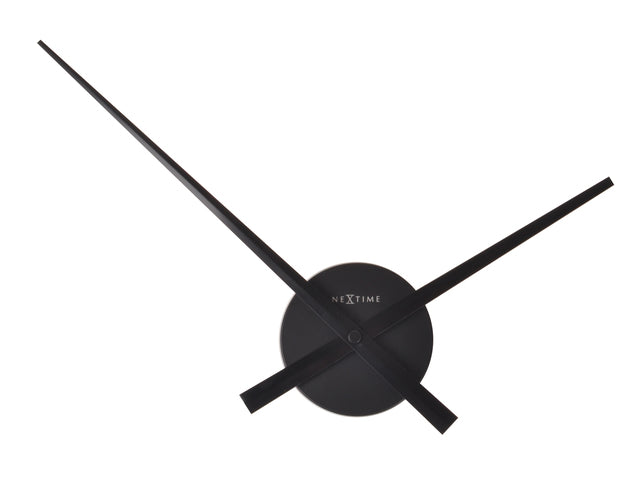 Wandklok NeXtime dia. 48 cm x 3 cm, aluminium, zwart, 'Small Hands'