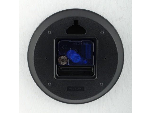 Wandklok Nextime dia. 53 x 3 cm, hout, wit, 'Wood Wood Big'