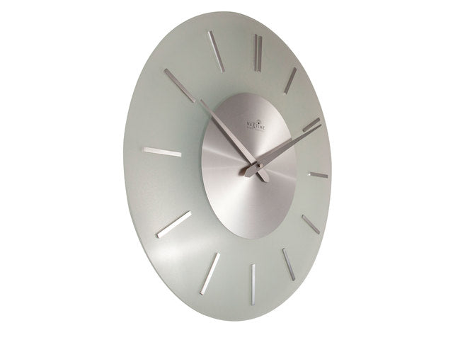 Wandklok NeXtime dia. 40 cm, melkglas, 'Stripe' Radiogestuurd