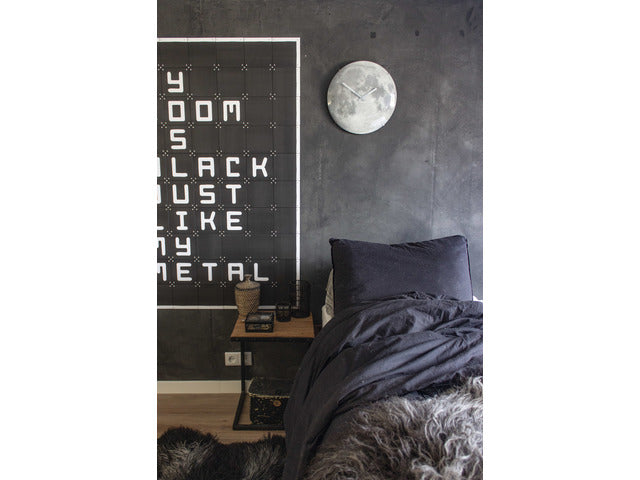 Wandklok NeXtime dia. 35 cm, bol glas, 'blauw Moon dome'