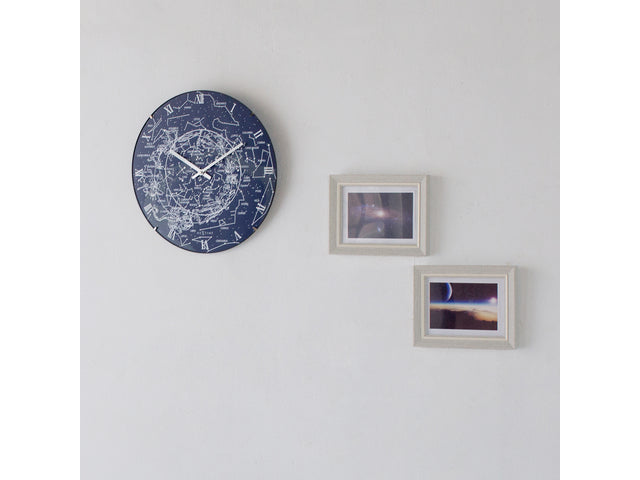 Wandklok NeXtime dia. 35 cm, bol glas, 'Melkwegkoepel'