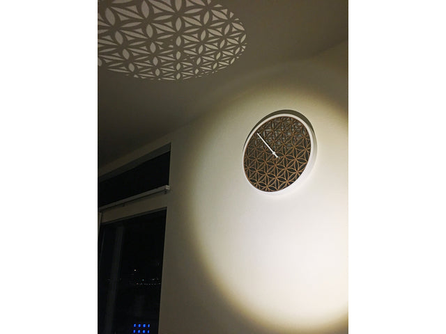 Wandklok NeXtime dia. 50 cm, hout/spiegel, wit