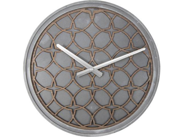 Wandklok NeXtime dia. 39,5 cm, polyresin/hout, grijs