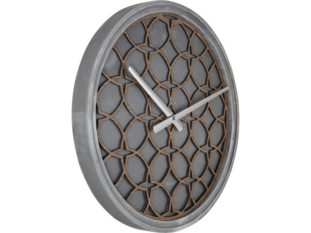 Wandklok NeXtime dia. 39,5 cm, polyresin/hout, grijs