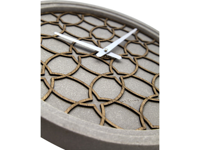 Wandklok NeXtime dia. 39,5 cm, polyresin/hout, grijs