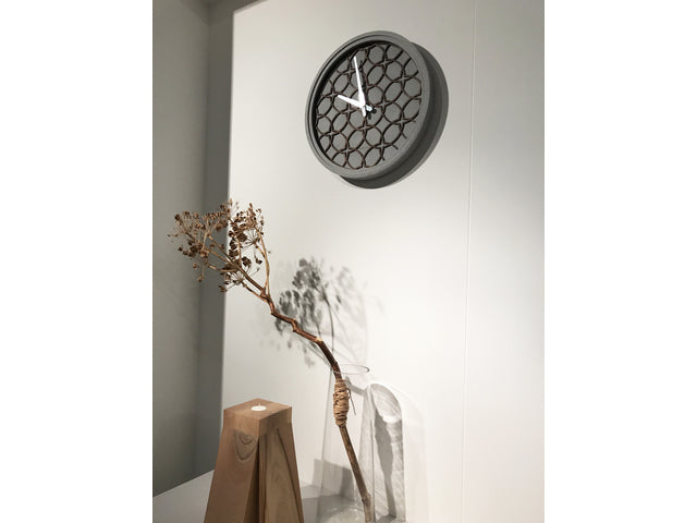 Wandklok NeXtime dia. 39,5 cm, polyresin/hout, grijs