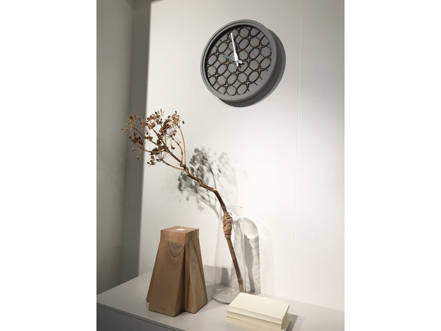 Wandklok NeXtime dia. 39,5 cm, polyresin/hout, grijs