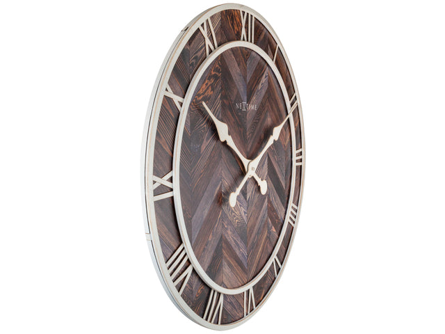 Wandklok Nextime Roman Vintage dia 58cm hout Donker bruin