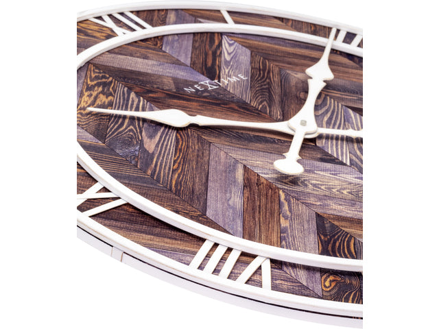 Wandklok Nextime Roman Vintage dia 58cm hout Donker bruin