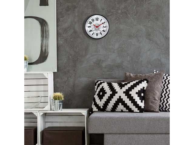 Wandklok Nextime 36cm Gear Clock wit metaal/glas