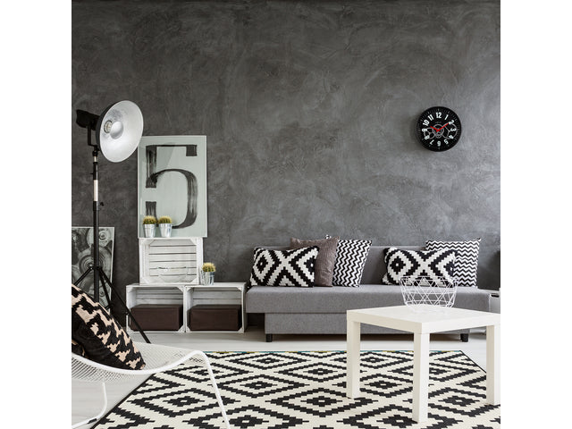 Wandklok Nextime 36cm Gear Clock zwart metaal/glas