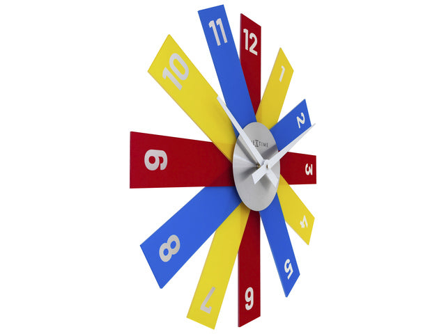 Design wandklok - 40cm - Stille klok - Veelkleurig - Acryl - NeXtime "Plexi"