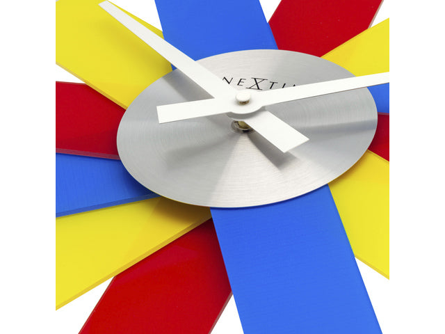 Design wandklok - 40cm - Stille klok - Veelkleurig - Acryl - NeXtime "Plexi"