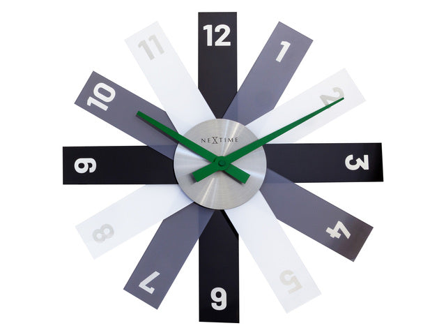 Design wandklok - 40cm - Stille klok - Zwart - Acryl - NeXtime "Plexi"