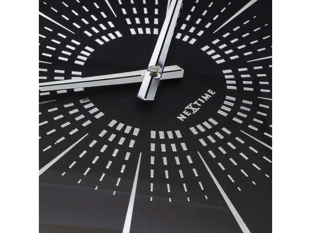 Stille wandklok - 40cm- Zwart - Metaal -NeXtime "Excentric"