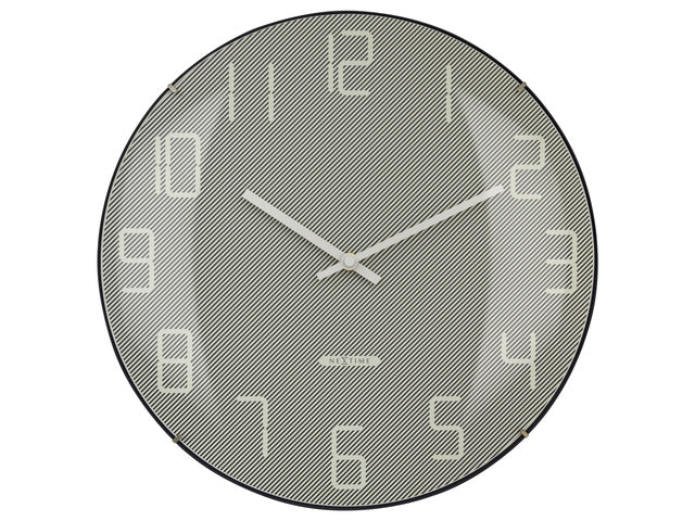 Wandklok Nextime dia 35cm bolvormig glas grijs kunststof Shade