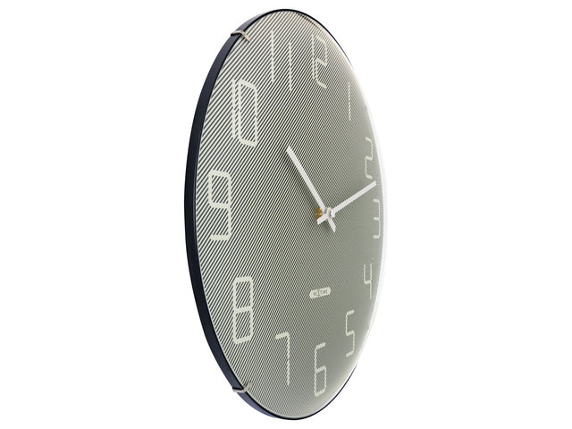 Wandklok Nextime dia 35cm bolvormig glas grijs kunststof Shade