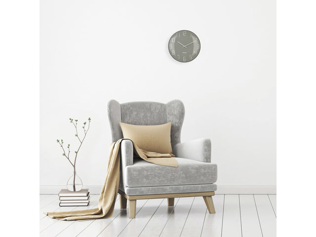 Wandklok Nextime dia 35cm bolvormig glas grijs kunststof Shade