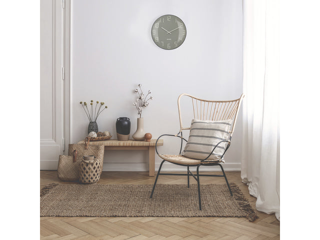 Wandklok Nextime dia 35cm bolvormig glas grijs kunststof Shade