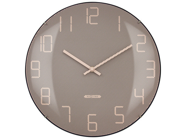 Wandklok Nextime dia 35cm bolvormig glas roze kunststof Kap