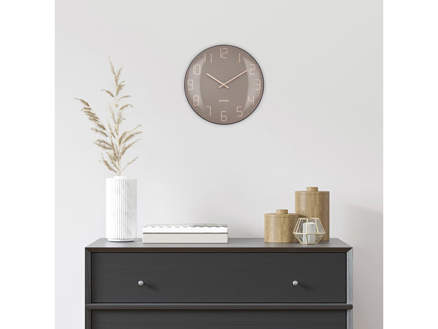 Wandklok Nextime dia 35cm bolvormig glas roze kunststof Kap