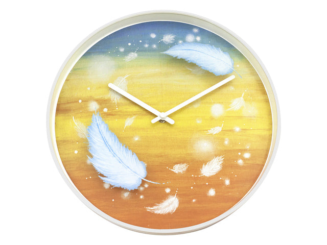 Wandklok Nextime dia 30cm multicolour kunststof veren