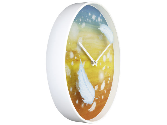 Wandklok Nextime dia 30cm multicolour kunststof veren